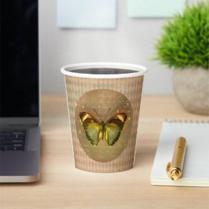Vintage Enchanted Butterfly   Paper Cups