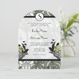 Vintage Endive Birds Woodbine Iris Wedding Invites