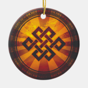 Vintage Endless Knot Ceramic Tree Decoration