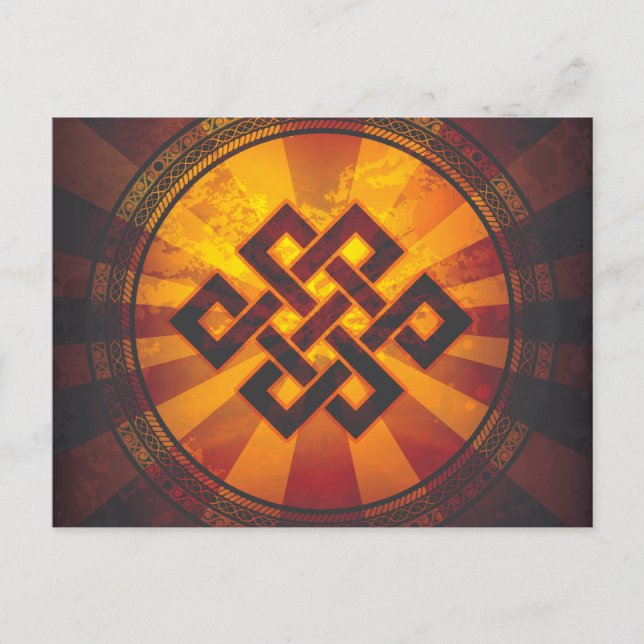 Vintage Endless Knot Print Postcard (Front)