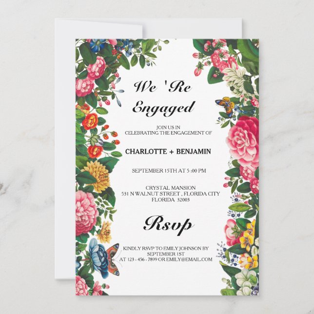 Vintage Engagement Party Invitation (Front)