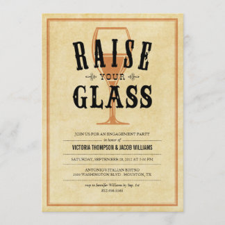 Vintage Engagement Party Toast Invitations