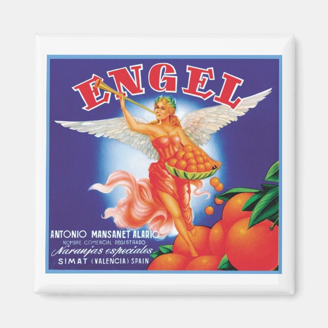 Vintage Engel Fruit Crate Label Magnet (Front)