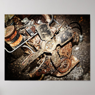 Vintage Engine Poster