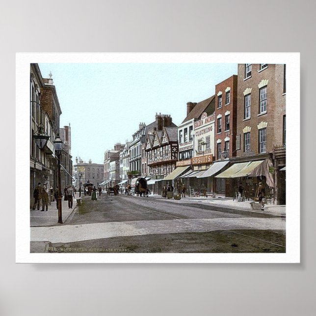 Vintage England  Gloucester 1890's Poster (Front)