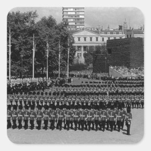 Vintage England Guards marching in slow time 1970 Square Sticker