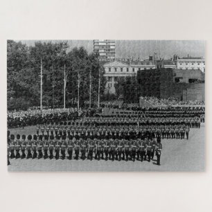 Vintage England Guards marching in slow time Jigsaw Puzzle