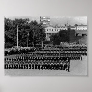 Vintage England Guards marching in slow time Poster