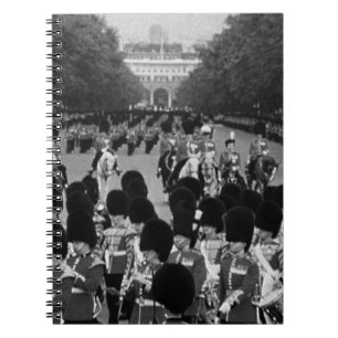 Vintage England Guards returning along the Mall 70 Spiral Notebook