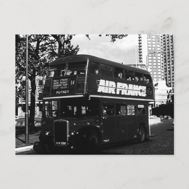 Vintage England London double decker bus Postcard (Front)