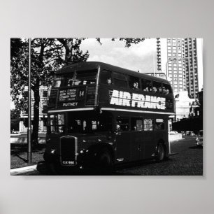 Vintage England London double decker bus Poster