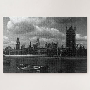 Vintage England London parliament houses Jigsaw Puzzle