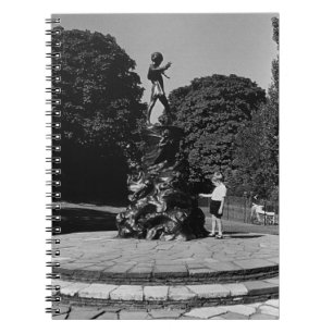 Vintage England London Peter Pan statue Kensington Spiral Notebook