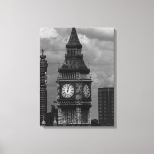 Vintage England London post office tower Big ben Canvas Print