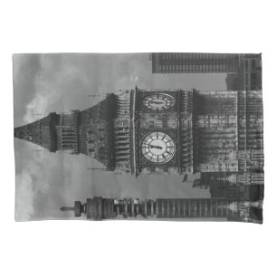 Vintage England London post office tower Big ben Pillowcase