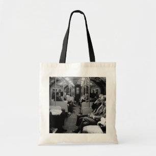 Vintage England London railway inside coach Tote Bag