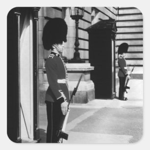 Vintage England London sentry at Buckingham 1970 Square Sticker