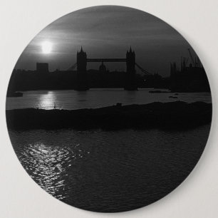 Vintage England London sunset Tower Bridge 1970 6 Cm Round Badge