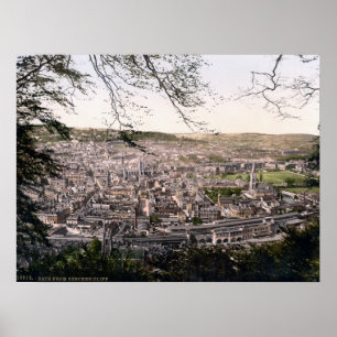 Vintage England Panorama, Bath City c1895 Poster