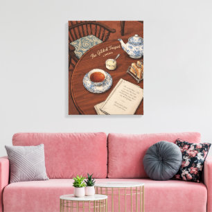 Vintage English Afternoon Tea Art Canvas Print