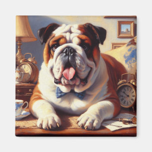 Vintage English Bulldog Illustration Magnet