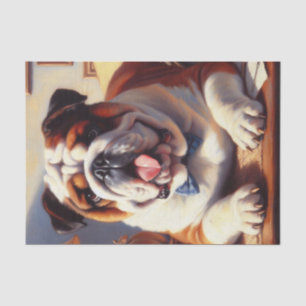 Vintage English Bulldog Illustration Tissue Paper