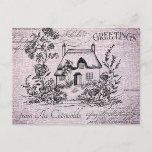 Vintage English Cottage Cotswolds Postcard