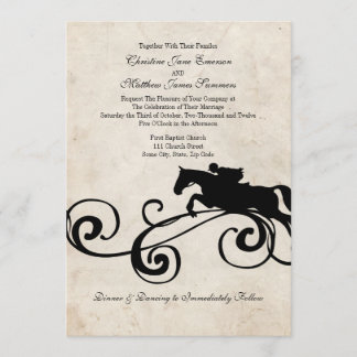 Vintage English Equestrian Wedding Invitations