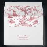 Vintage English Floral Toile de Jouy-Pink Envelope<br><div class="desc">Beautiful seamless toile de jouy pattern adapted from an English copperplate engraved design by John Munns ca 1770s featuring classical ruins,  seaport,  shepherd and floral garlands. Pink on white background.</div>
