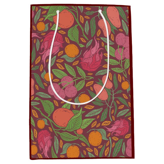 Vintage English garden pattern  Medium Gift Bag (Front)