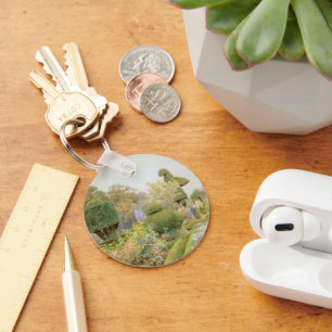 Vintage English Garden, Roses and Pinks by Elgood Key Ring