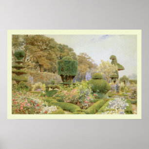 Vintage English Garden, Roses and Pinks by Elgood Poster