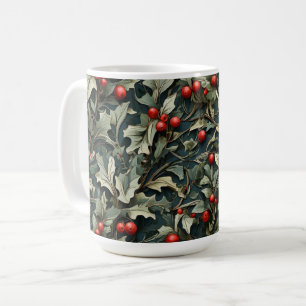 Vintage English Holly berry botanical Coffee Mug