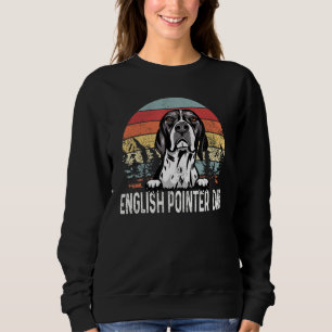 Vintage English Pointer Dad Retro Sunset Fathers D Sweatshirt