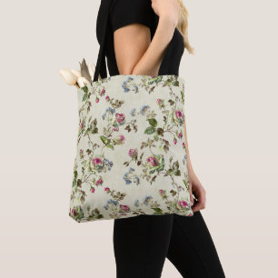 Vintage English Rose Botanical Aesthetic Tote Bag
