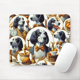 Vintage English Setter Illustration Mouse Pad