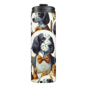 Vintage English Setter Illustration Thermal Tumbler