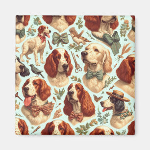 Vintage English Setter Seamless Magnet