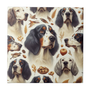 Vintage English Setter Seamless Tile