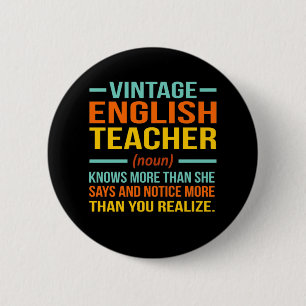 Vintage English Teacher Definition Language 6 Cm Round Badge