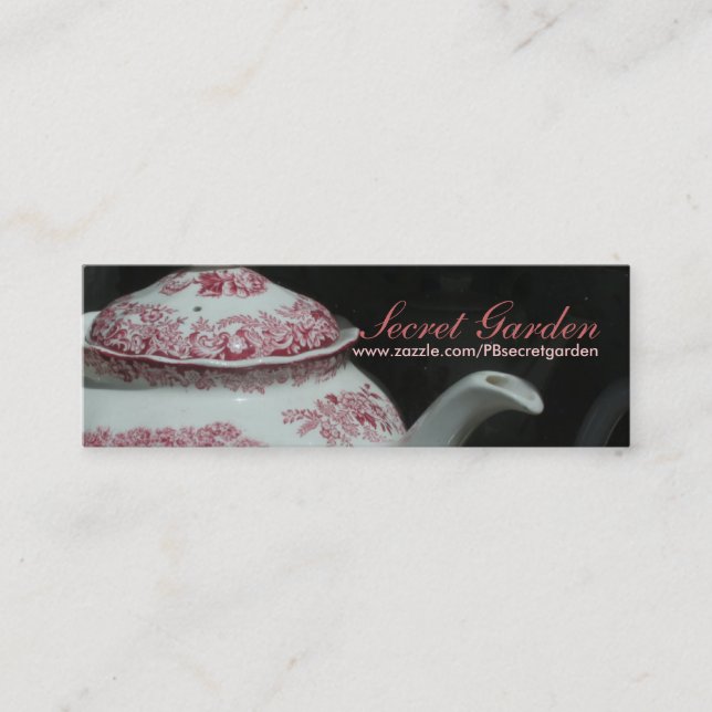 Vintage English Teapot Tea Time Business cards 3 (Front)
