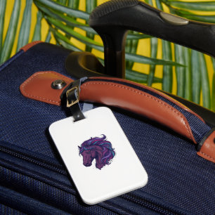 Vintage Engraved Colourful Horse Head Art Shirt_1 Luggage Tag