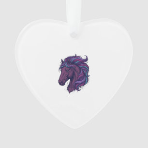 Vintage Engraved Colourful Horse Head Art Shirt_1 Ornament