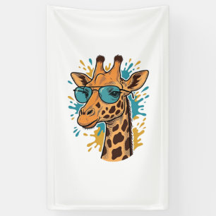 Vintage Engraved Cool Giraffe Sunglasses Shirt Des Banner