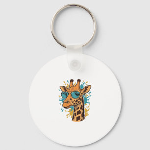 Vintage Engraved Cool Giraffe Sunglasses Shirt Des Key Ring