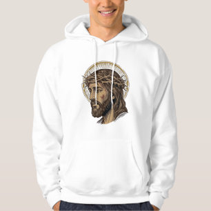 Vintage Engraved Crown of Thorns Portrait Shirt_1 Hoodie