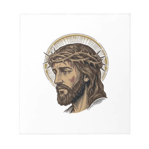 Vintage Engraved Crown of Thorns Portrait Shirt_1 Notepad