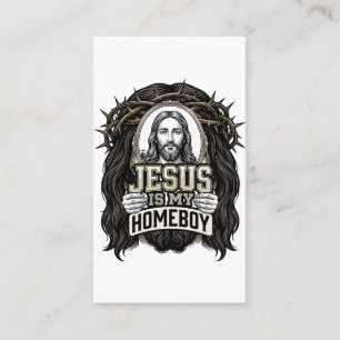 Vintage Engraved Crowned Holy Face Vector Design_1 Business Card