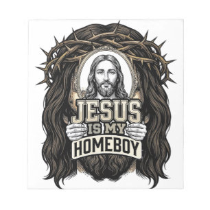 Vintage Engraved Crowned Holy Face Vector Design_1 Notepad