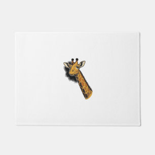 Vintage Engraved Cute Giraffe Shirt Design_1 Doormat